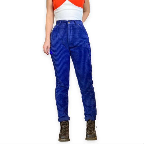 Vintage 90s Chunky Corduroy Pants Jeans by Lee Wide Wale Mid-Rise 27” Waist - Picture 4 of 4